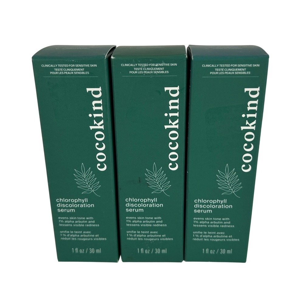Cocokind Chlorophyll Discoloration Serum 1% Alpha Arbutin 30ml Lot of 3 NEW